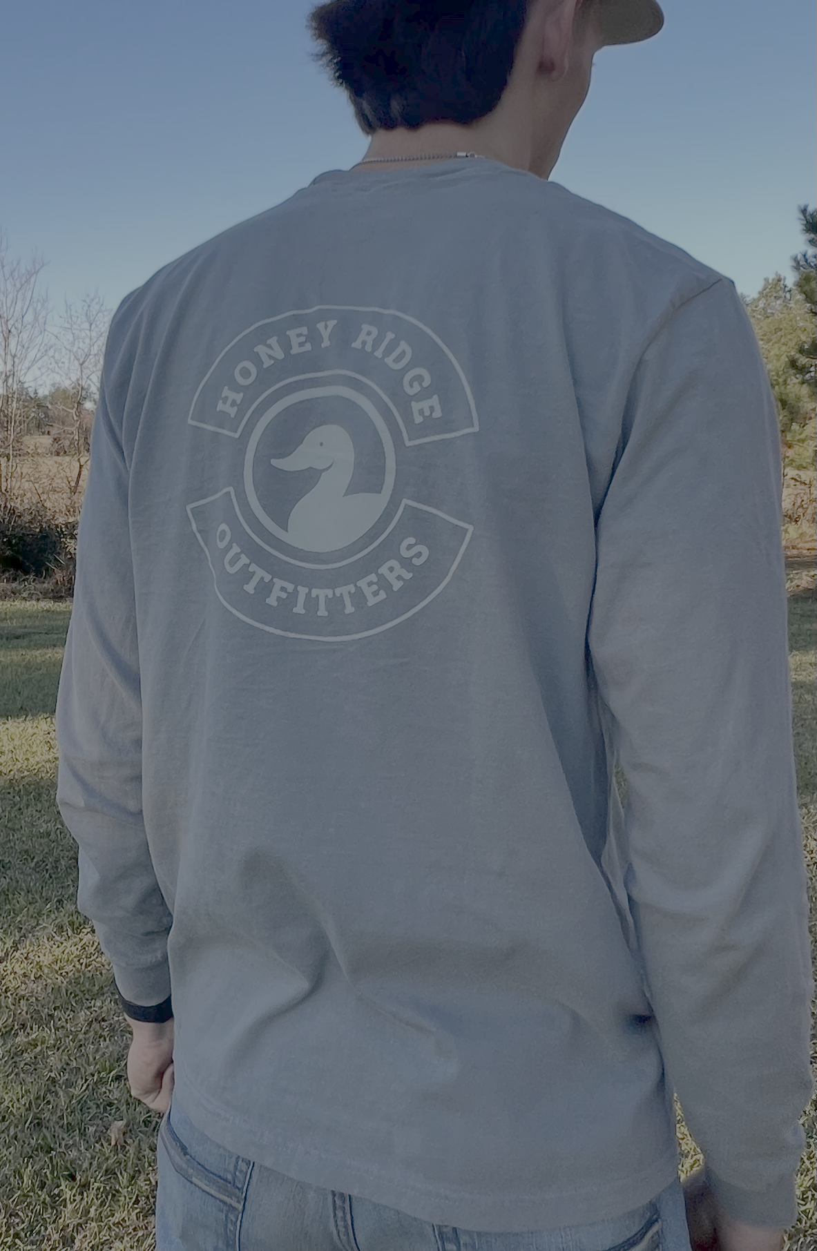 Pocket Long Sleeve Tee — Honey Ridge Outfitters Duck Logo